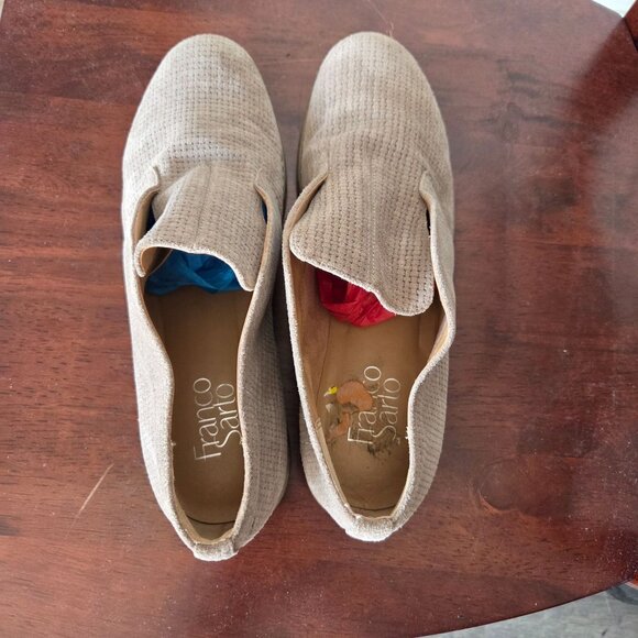 Franco Sarto Womens Size 8M Beige Leather Slip-On Loafers With Textured Design - Picture 5 of 11